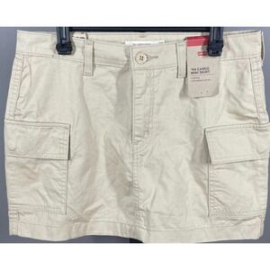 NEW Levi's 94 Cargo Skirt Khaki Size 29 Mini Retro Tan Beige - 100% Cotton